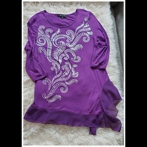 B. L. E. U. Purple Embellished Blouse